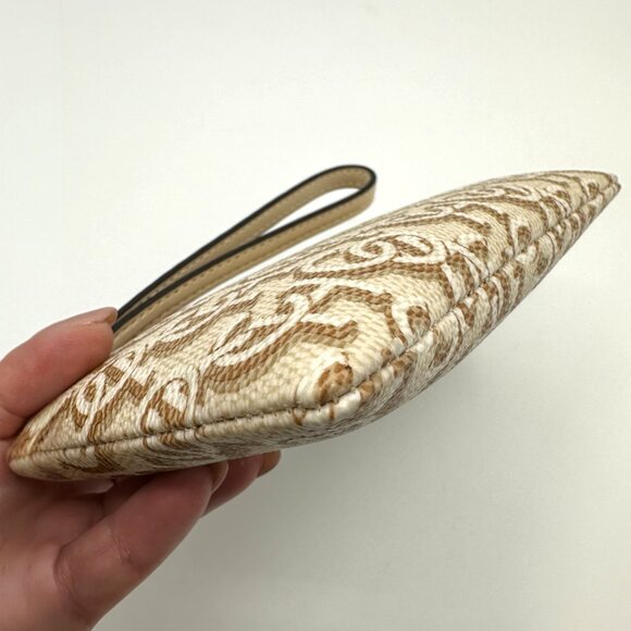 NWOT Coach Corner Zip Wristlet with Monogram Print - Gold/Chalk - Picture 5 of 11